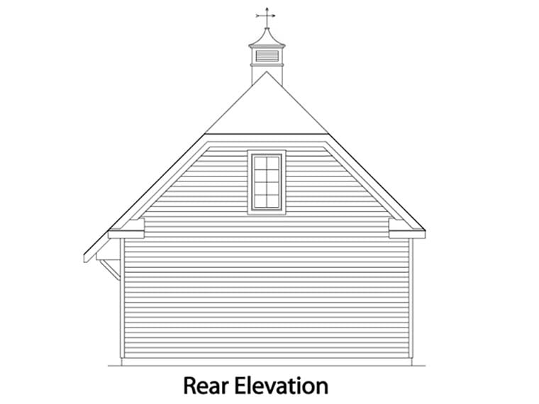 Traditional Rear Elevation of Plan 49027