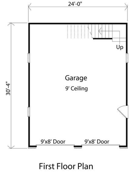 Garage Plan 49028 - 2 Car Garage First Level Plan