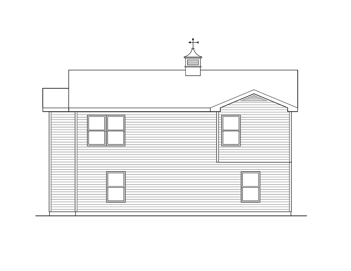 Country Rear Elevation of Plan 49029