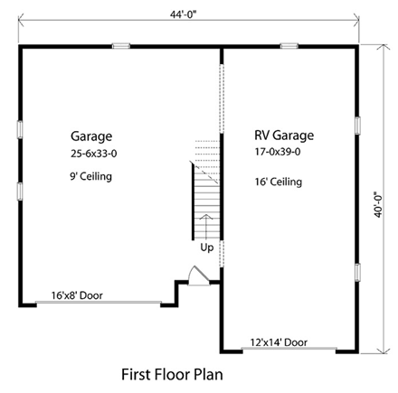 Garage Plan 49031 - 3 Car Garage First Level Plan