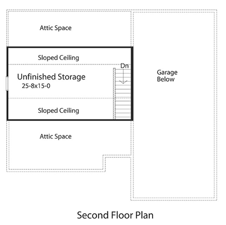 Garage Plan 49031 - 3 Car Garage Second Level Plan