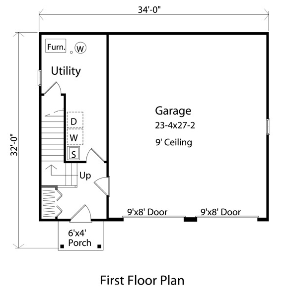 Farmhouse Narrow Lot Level One of Plan 49032