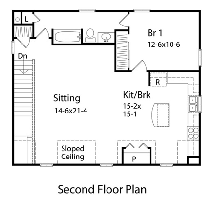 Garage Plan 49032 - 2 Car Garage Apartment Second Level Plan