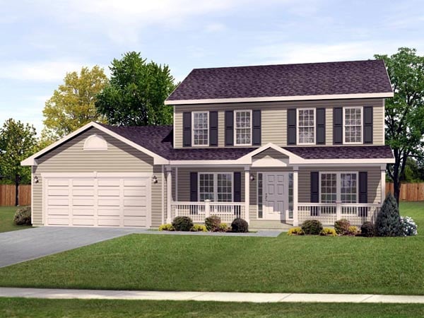 Plan 49034 | Traditional Style with 3 Bed, 2 Bath, 2 Car Garage