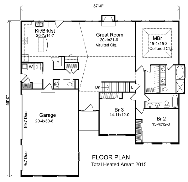 Ranch Level One of Plan 49037