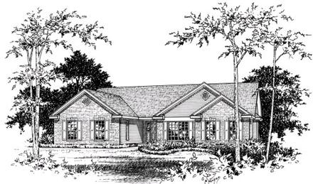 Ranch Elevation of Plan 49037