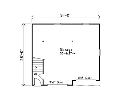 Garage Plan 49038 - 2 Car Garage Apartment First Level Plan