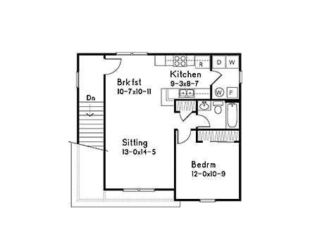 Garage Plan 49038 - 2 Car Garage Apartment Second Level Plan