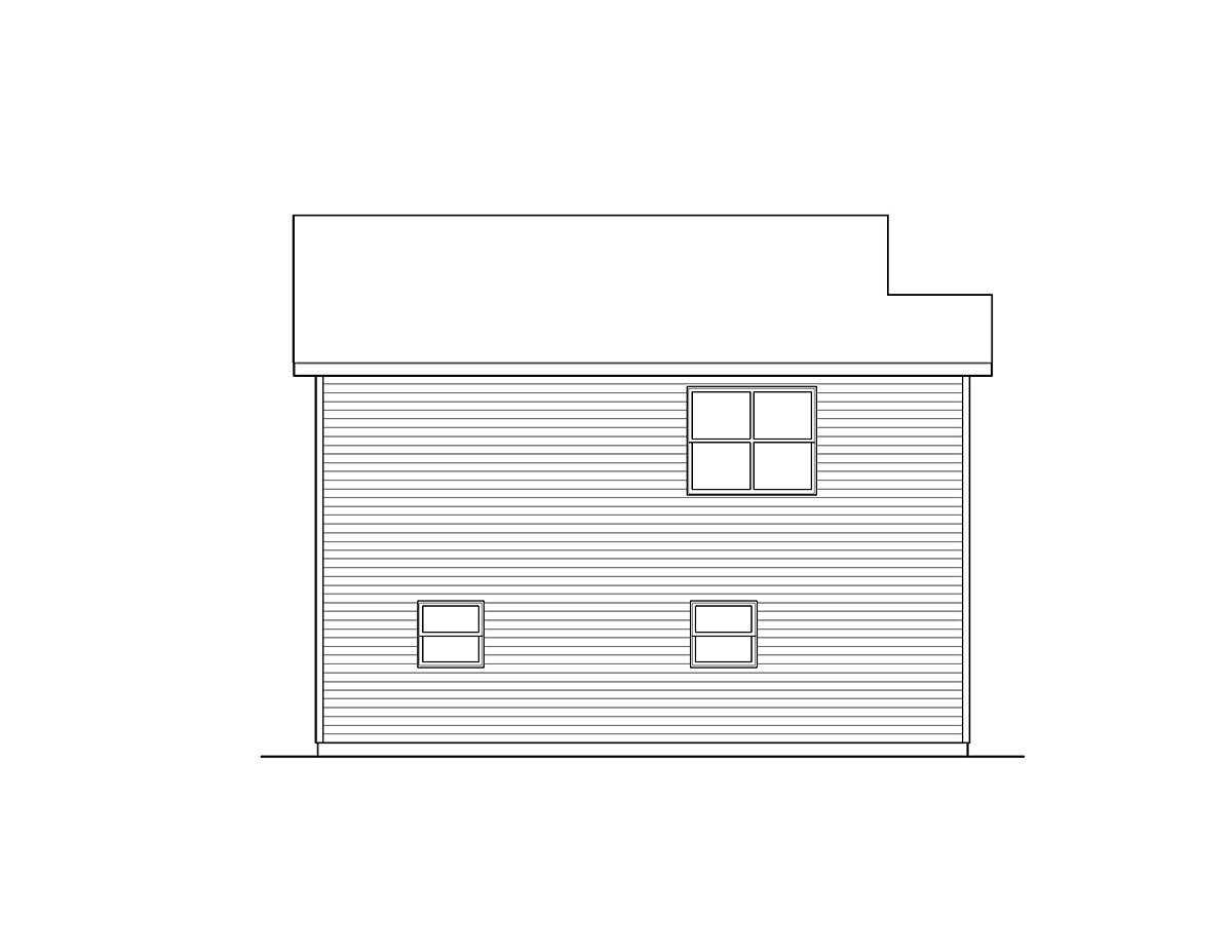 Narrow Lot Traditional Rear Elevation of Plan 49038