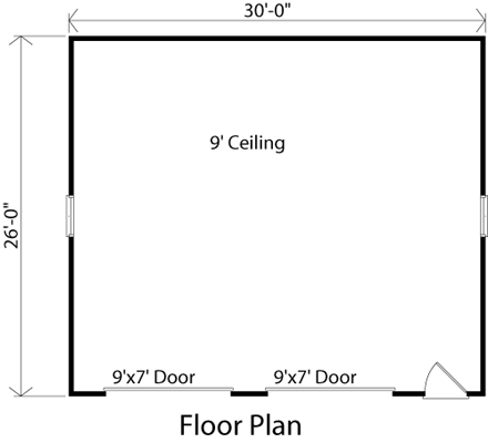 Garage Plan 49039 - 2 Car Garage First Level Plan