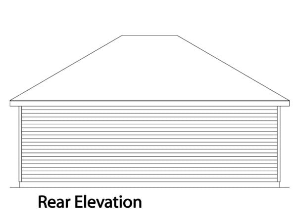Traditional Rear Elevation of Plan 49043