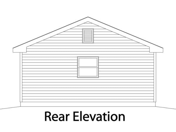 Traditional Rear Elevation of Plan 49044