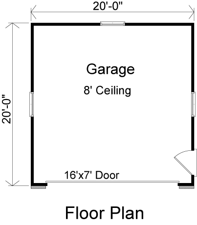 Garage Plan 49052 - 2 Car Garage First Level Plan
