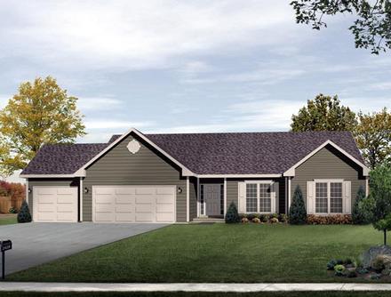 Ranch Elevation of Plan 49060