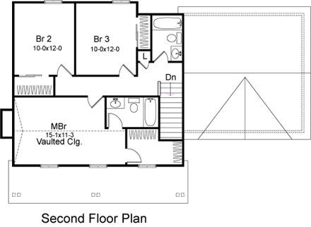 House Plan 49065 Second Level Plan