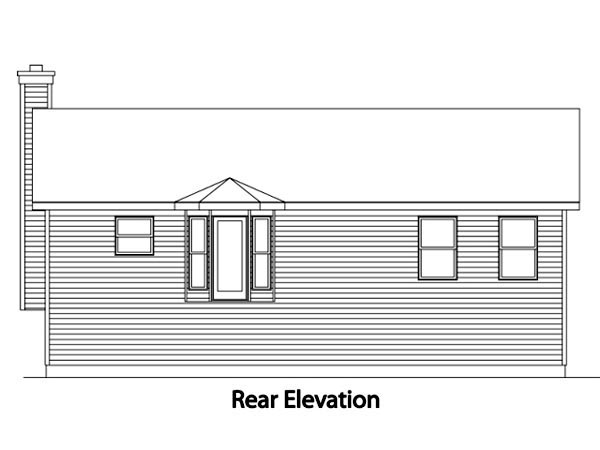 One-Story Traditional Rear Elevation of Plan 49071
