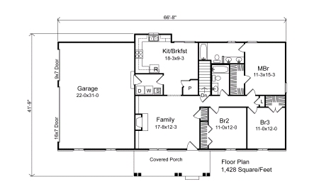 Ranch Level One of Plan 49072