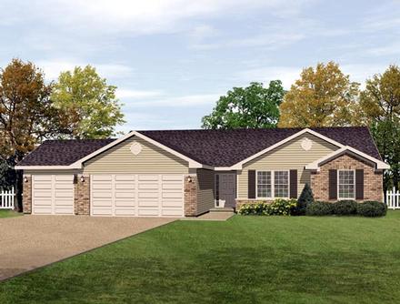 Ranch Elevation of Plan 49076