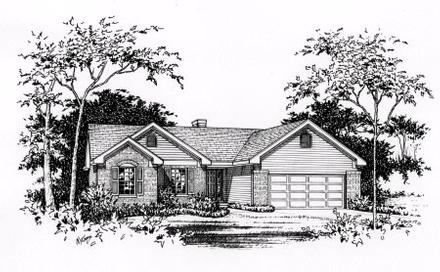 One-Story Ranch Elevation of Plan 49080