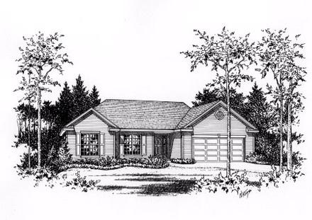 One-Story Traditional Elevation of Plan 49081