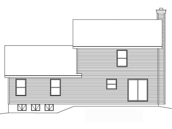 Country Traditional Rear Elevation of Plan 49083