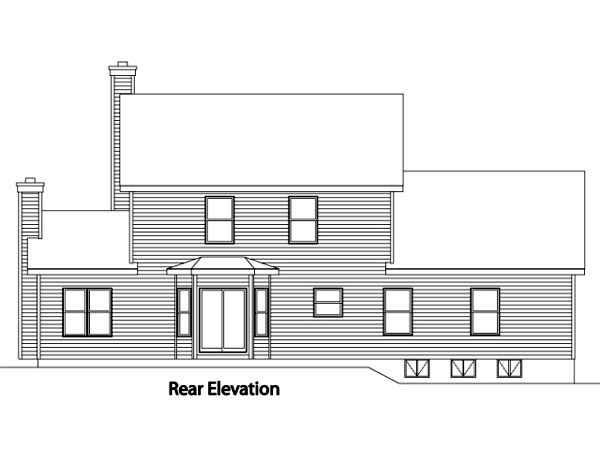 Country Rear Elevation of Plan 49088