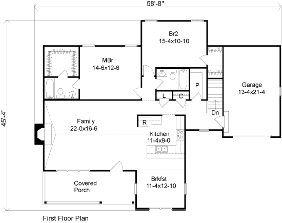 One-Story Level One of Plan 49095