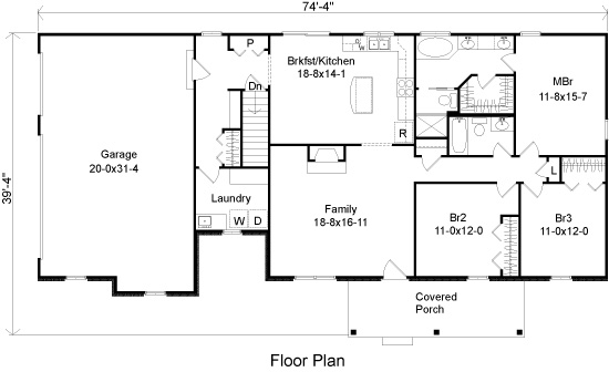 One-Story Level One of Plan 49103