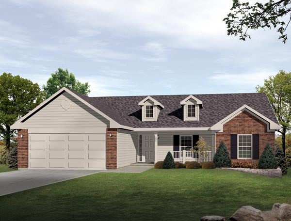 Plan 49108 | One-Story Style with 3 Bed, 3 Bath, 2 Car Garage