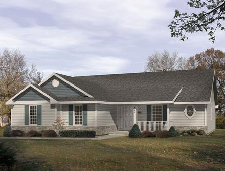 One-Story Ranch Elevation of Plan 49113