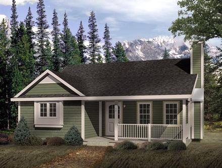 Country One-Story Elevation of Plan 49120