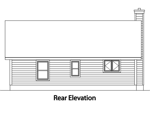 Country One-Story Rear Elevation of Plan 49121