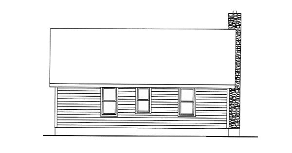 Country Narrow Lot One-Story Rear Elevation of Plan 49124