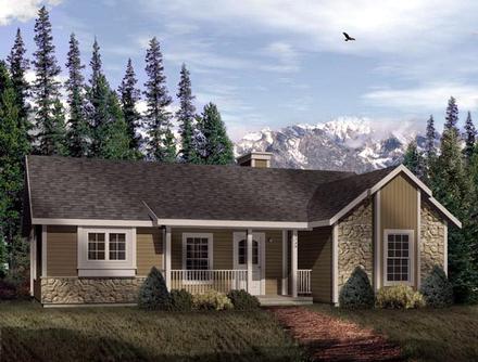 Craftsman One-Story Elevation of Plan 49125