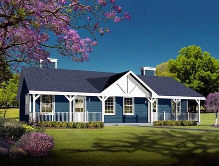 One-Story Ranch Elevation of Plan 49126