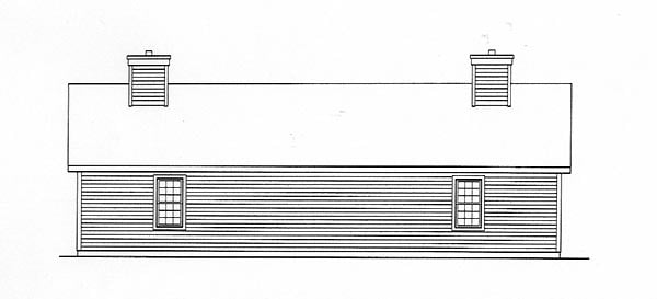 One-Story Ranch Rear Elevation of Plan 49126