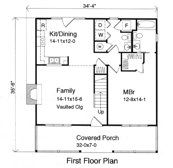 Cabin Cape Cod Country Level One of Plan 49128