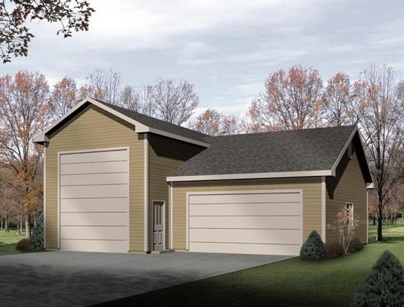 Garage Plan 49129 - 3 Car Garage Elevation