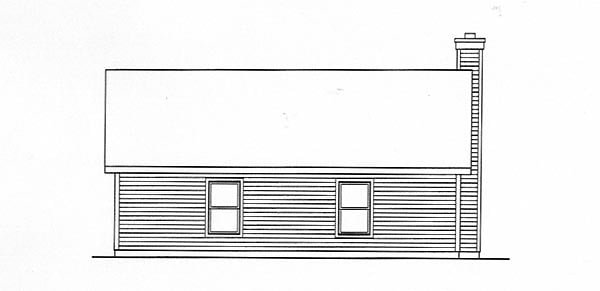 Narrow Lot One-Story Ranch Rear Elevation of Plan 49130