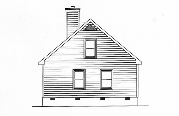 Narrow Lot Rear Elevation of Plan 49131