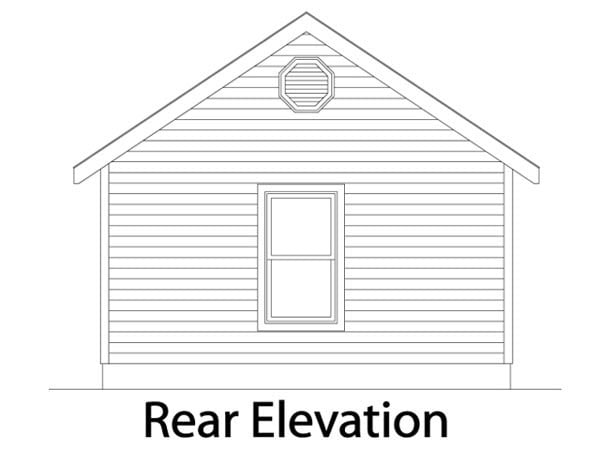 Cabin Traditional Rear Elevation of Plan 49132