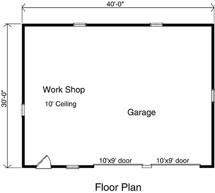 Garage Plan 49149 - 2 Car Garage First Level Plan