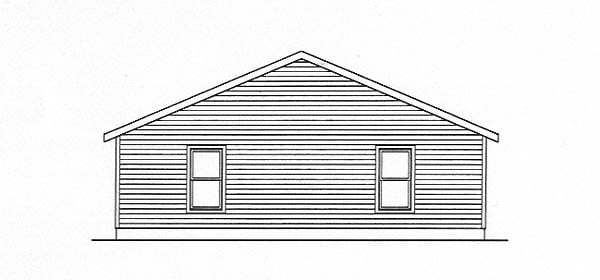 Country Narrow Lot One-Story Rear Elevation of Plan 49150