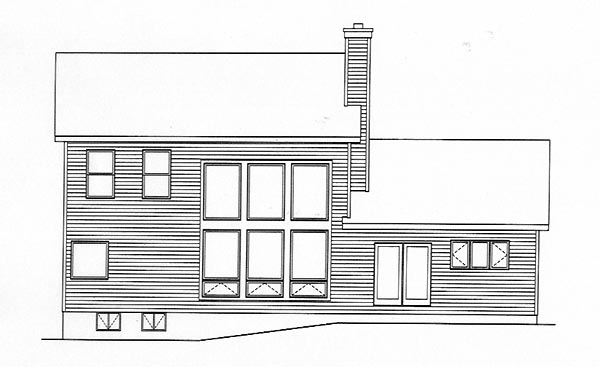Country Rear Elevation of Plan 49155
