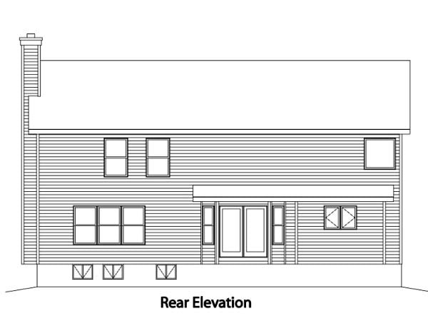 Country One-Story Rear Elevation of Plan 49159