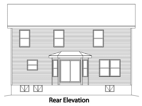 Cape Cod Rear Elevation of Plan 49160