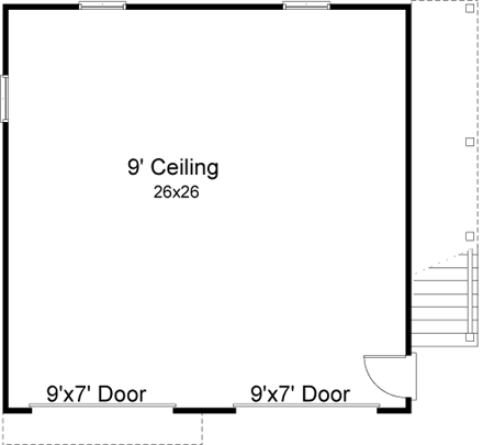 Garage Plan 49161 - 2 Car Garage Apartment First Level Plan