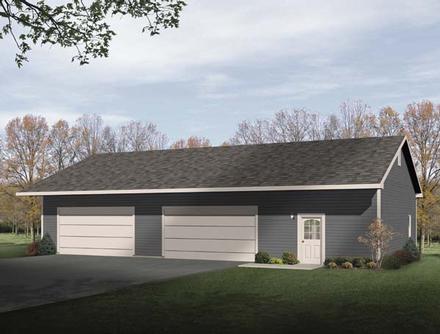 Garage Plan 49163 - 4 Car Garage Elevation