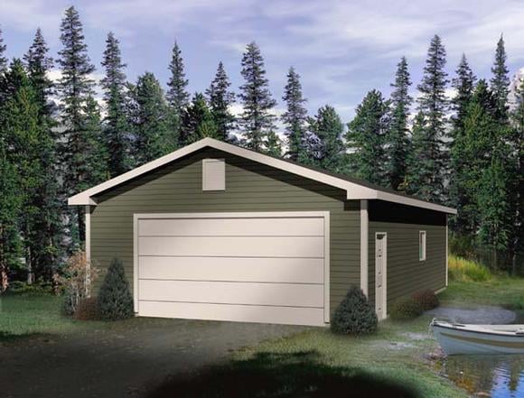 Garage Plan 49164 - 4 Car Garage Elevation