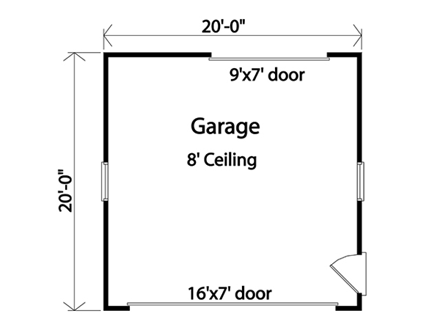 Garage Plan 49173 - 2 Car Garage First Level Plan